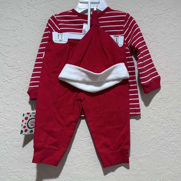 NEW Little Me Boys 9 Months "My First Christmas" Santa Joggers 3 Pc Set With Hat - Picture 13 of 14